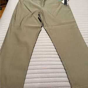 Tribal Olive High Rise Cuffed Straight Trousers